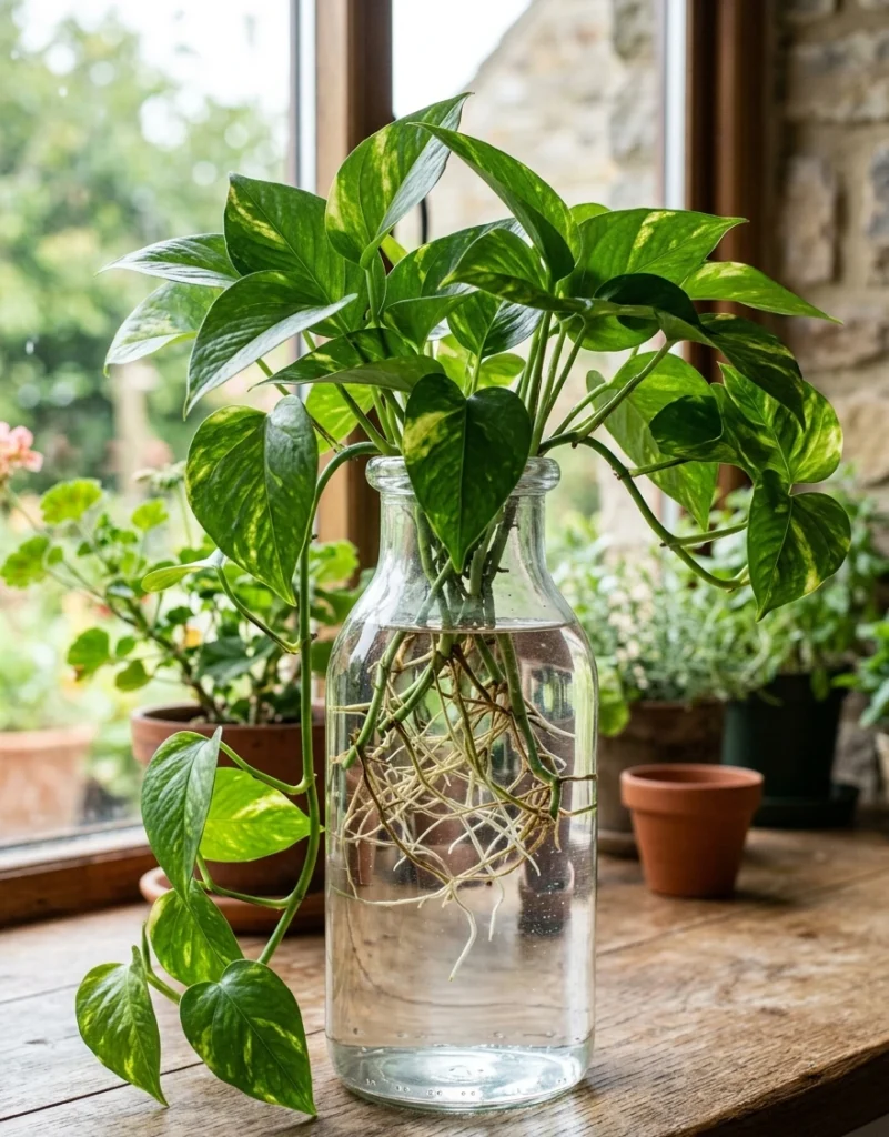 Money plant in water
